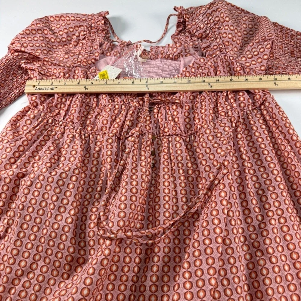 Free People Star Dip Mini Dress Glass Roses Boho Women's Size X-Small NEW